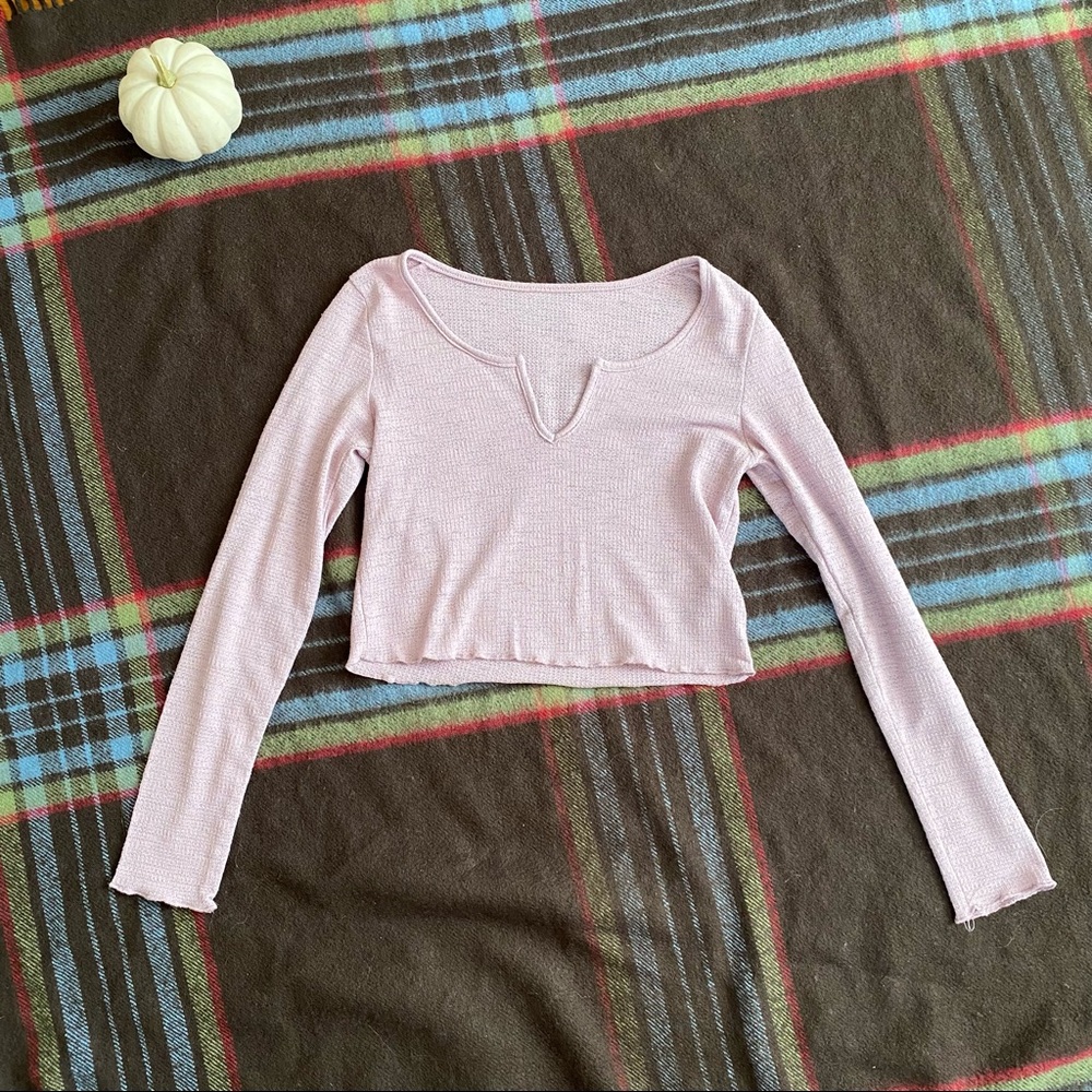 Shein Lettuce Edge Longsleeve Top
